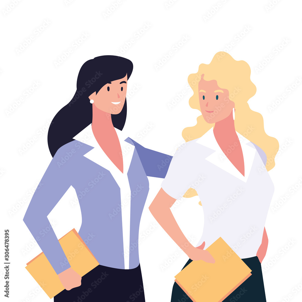 cute businesswomen with various views, poses and gestures cute businesswomen with various views, poses and gestures