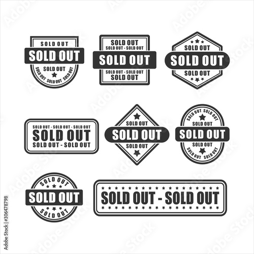 badge Soldout vector design collection