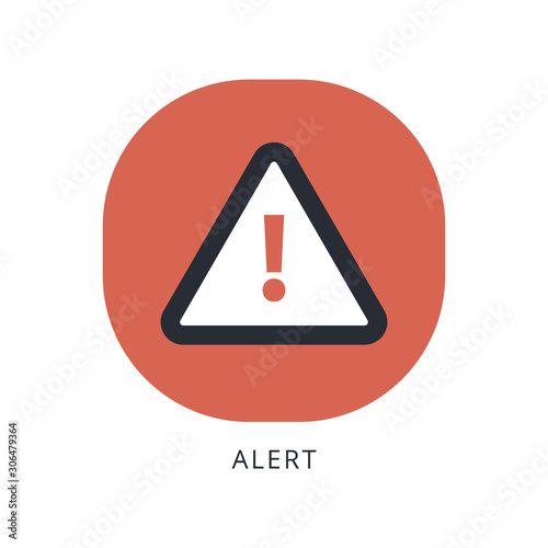 Attention warning attacker alert sign with exclamation mark. beware alertness of internet danger symbol. 