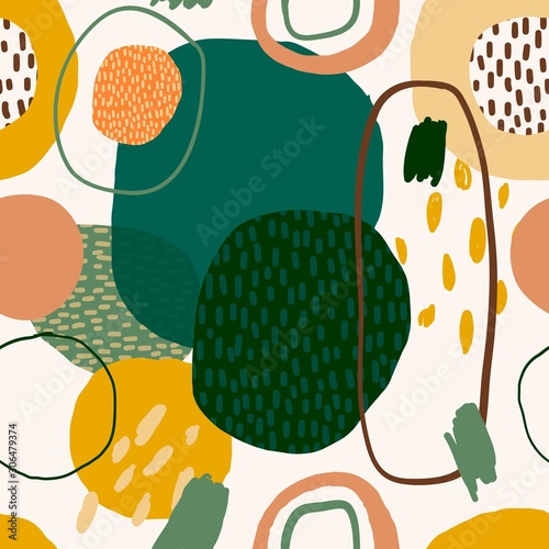Abstract seamless pattern with geometric shapes, modern design