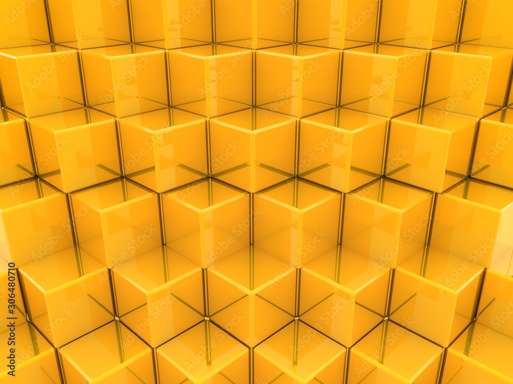 Gold colored cubes background Gold colored cubes background