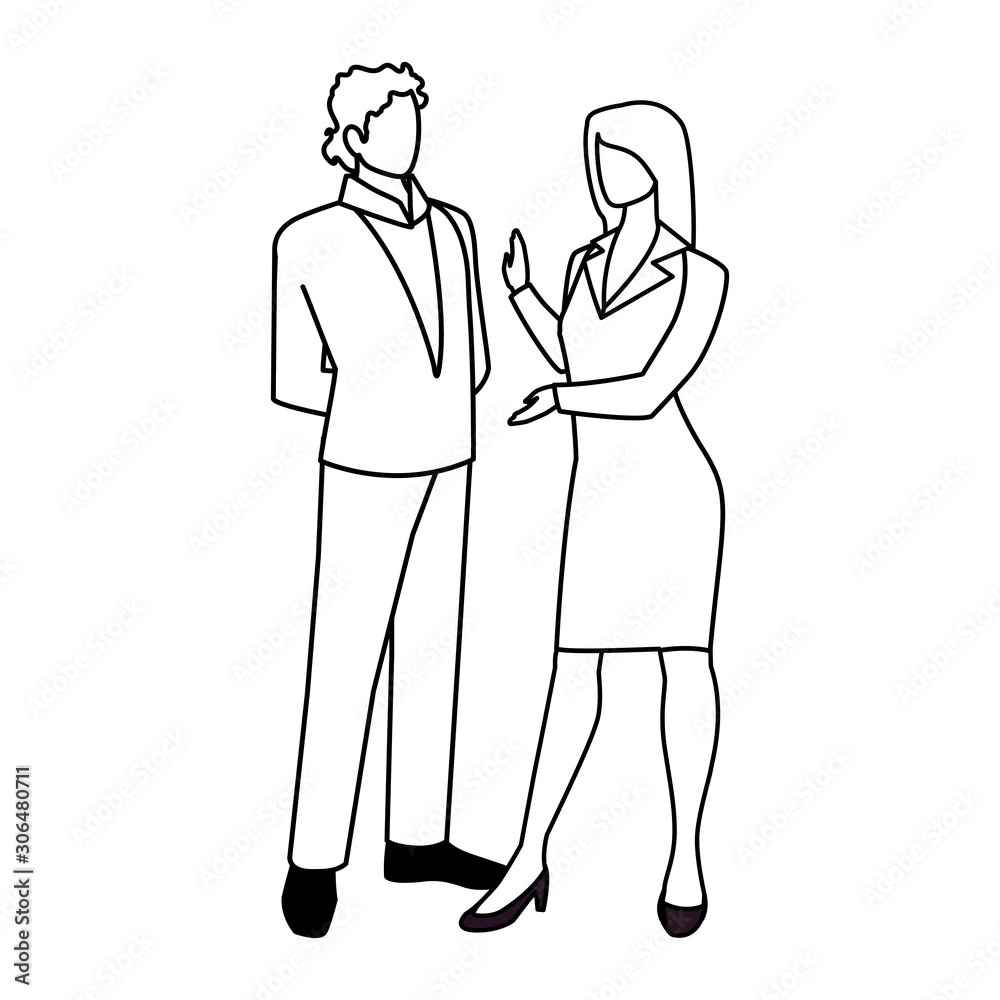 business couple standing on white background business couple standing on white background