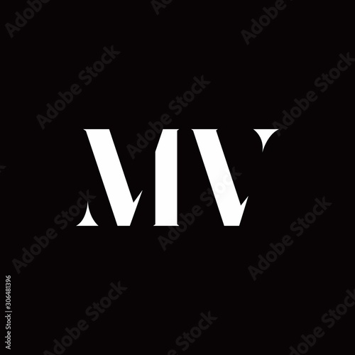 MV Logo Letter Initial Logo Designs Template