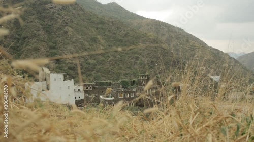 asir and abha area in saudi arabia with view for rijal almaa historical and heritage sites  photo