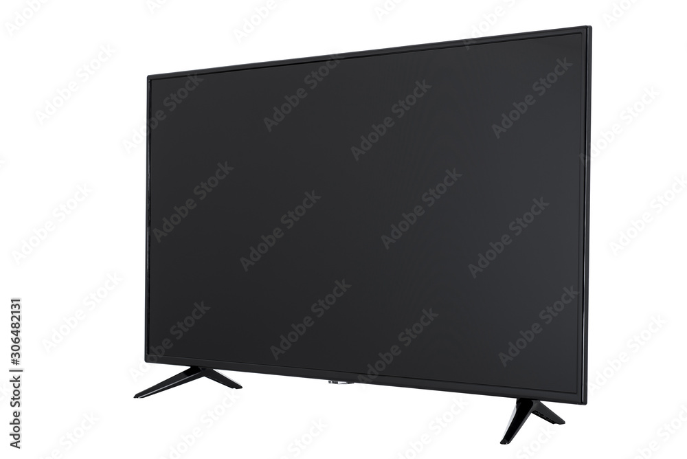 View of widescreen internet tv monitor isolated on white background