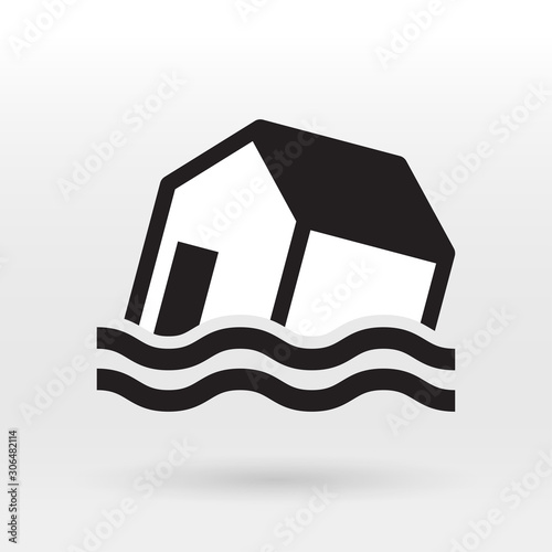 Home building flooding icon