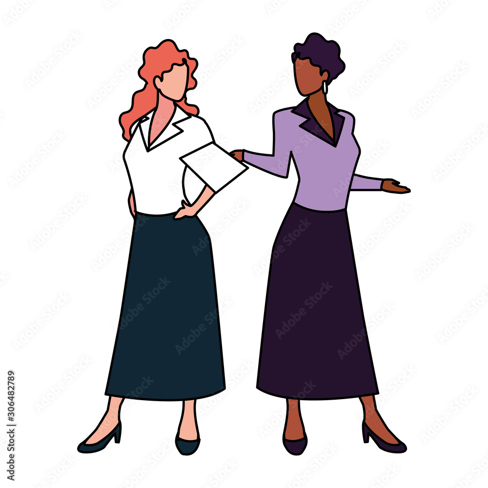 cute businesswomen with various views, poses and gestures cute businesswomen with various views, poses and gestures