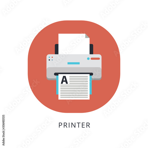 Realistic printer vector isometric illustration.