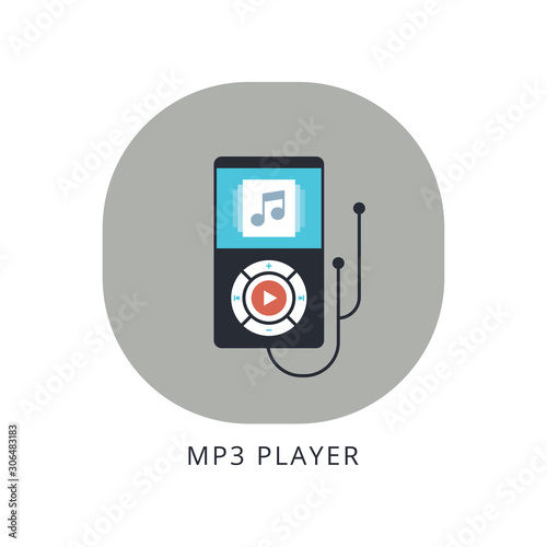 MP3 player icon. flat illustration of MP3 player vector icon for web