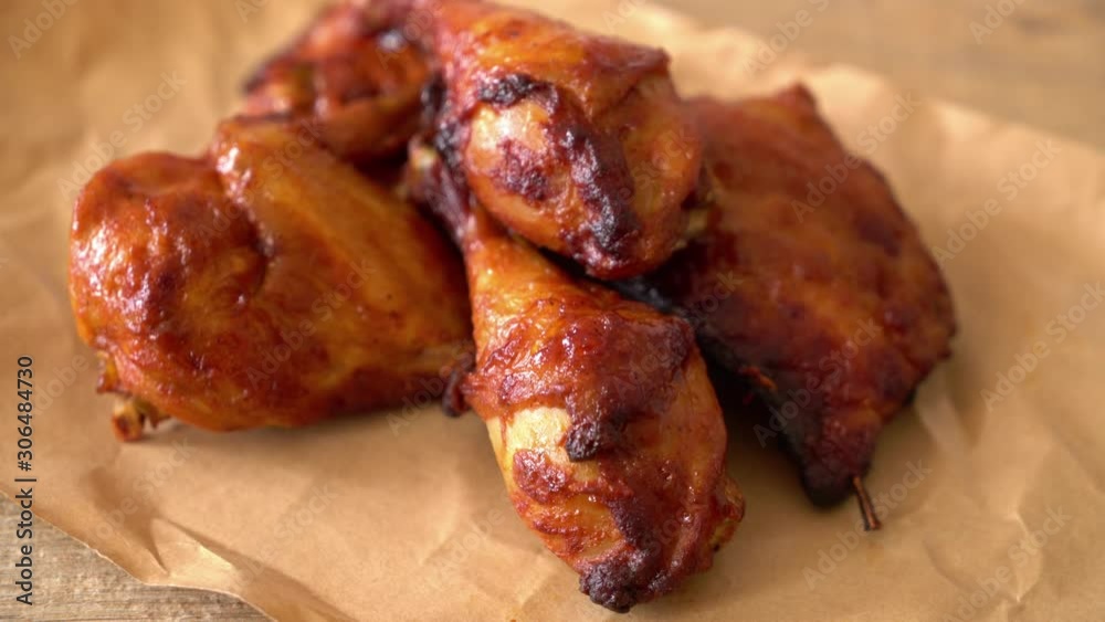 grilled and barbecue chicken on table grilled and barbecue chicken on table