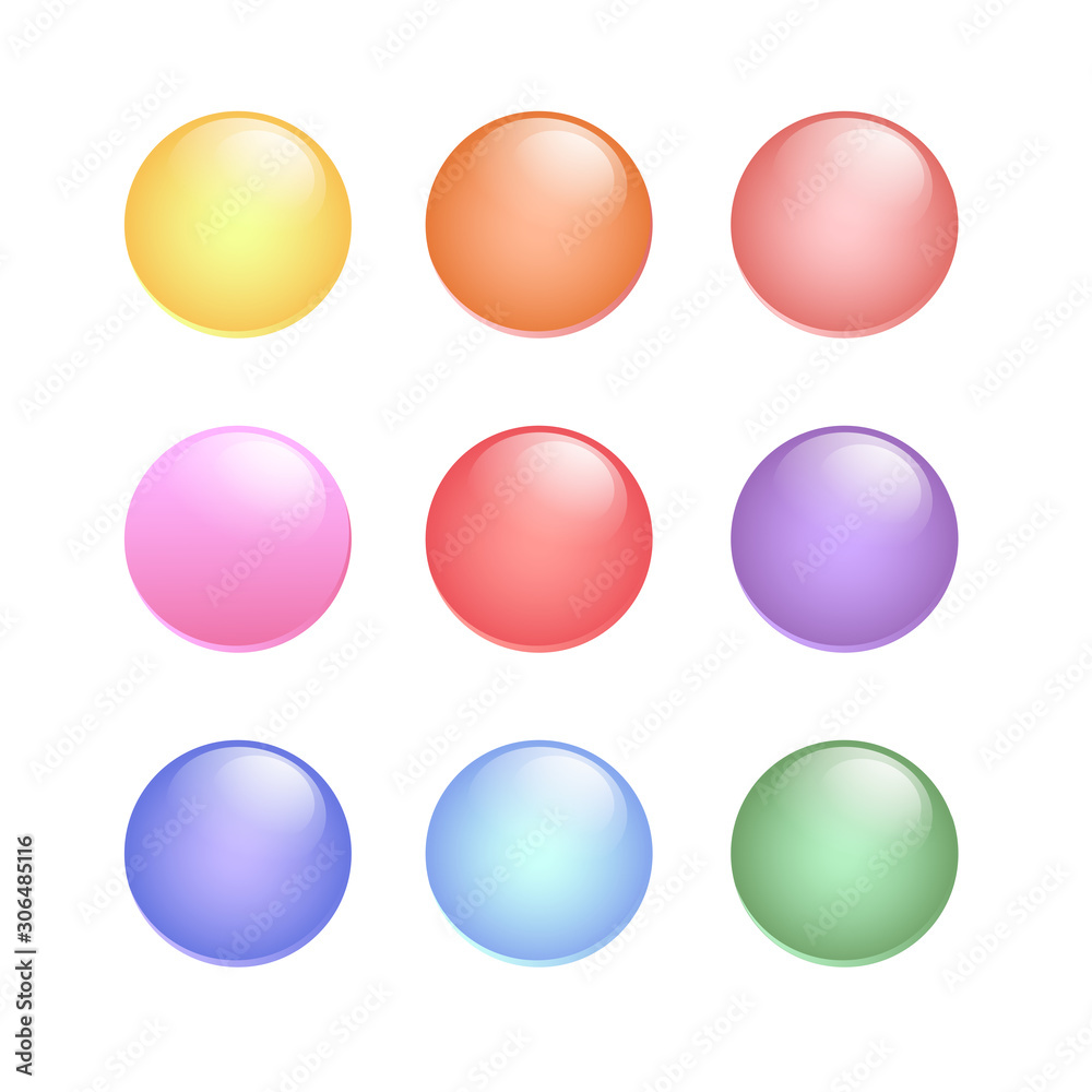 Vector set of colour badge or button for web, app, for decoration- pastel