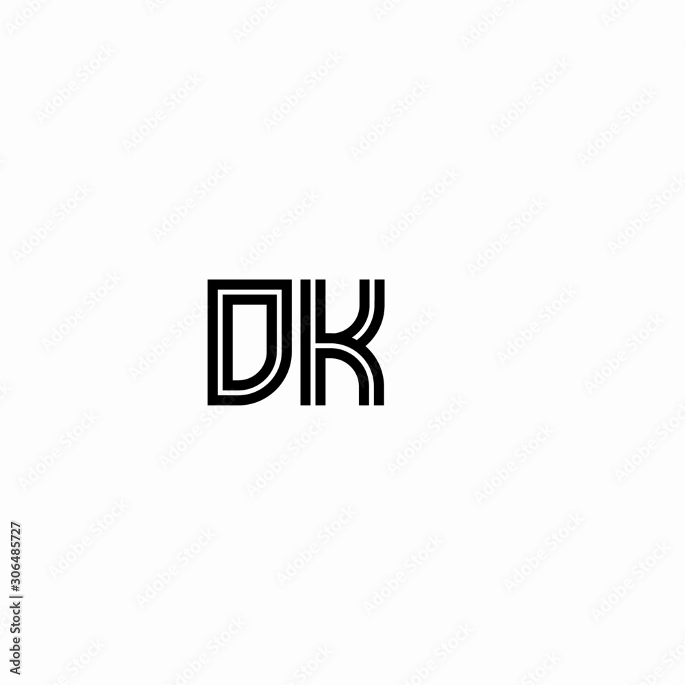 Initial outline letter DK style template Initial outline letter DK style template
