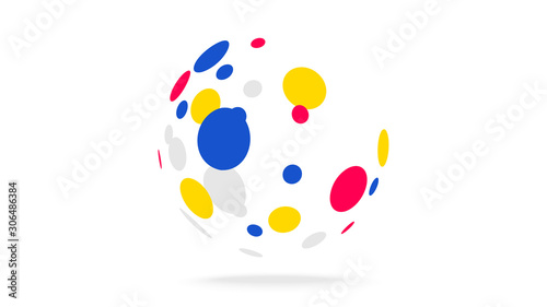 Futuristic globe data network elements background