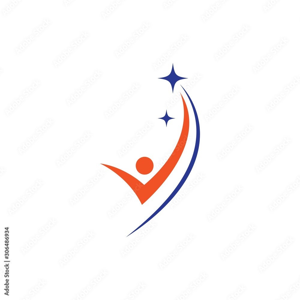Obraz premium success people logo vector