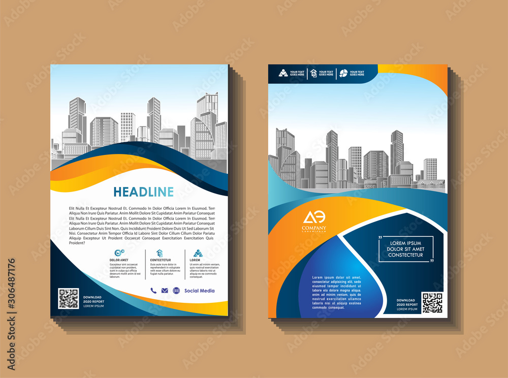 Vector Business brochure, flyers design template, company profile, magazine, poster, annual report, book & booklet cover, with green wavy line, and cityscape vector in background elements, size a4. Vector Business brochure, flyers design template, company profile, magazine, poster, annual report, book & booklet cover, with green wavy line, and cityscape vector in background elements, size a4.