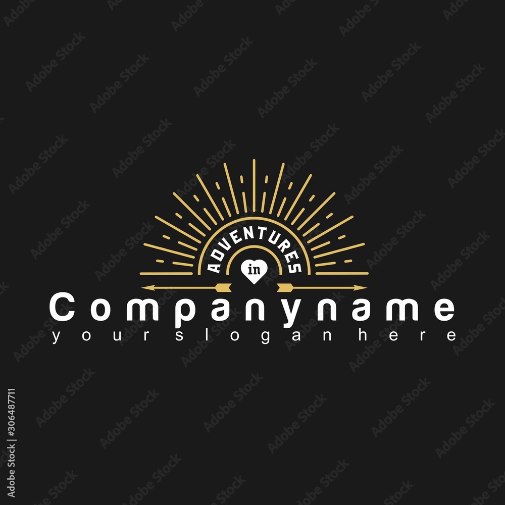 Naklejka premium Simple logo adventure, with a simple, elegant and attractive design