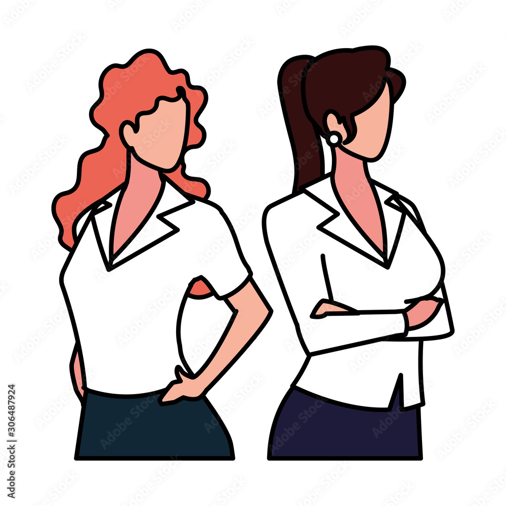 cute businesswomen with various views, poses and gestures cute businesswomen with various views, poses and gestures