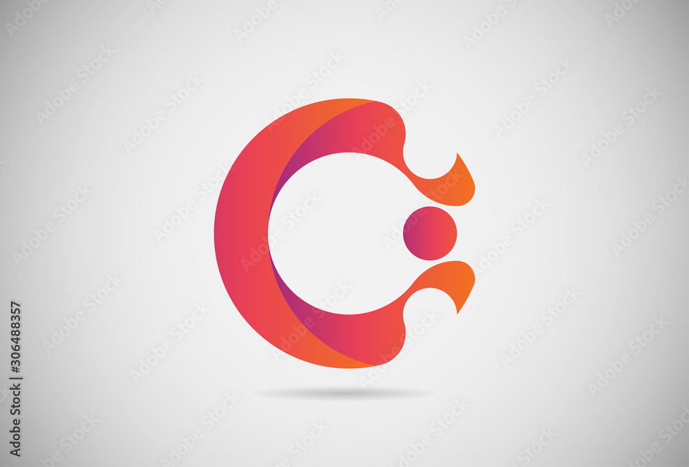 Letter C logo gradient simple elegant flat design. creative logo vector ...
