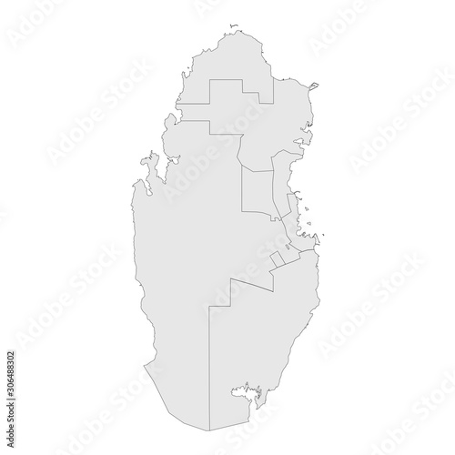 Qatar detail map vector