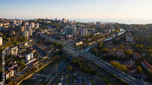 aerial view of the city. sochi