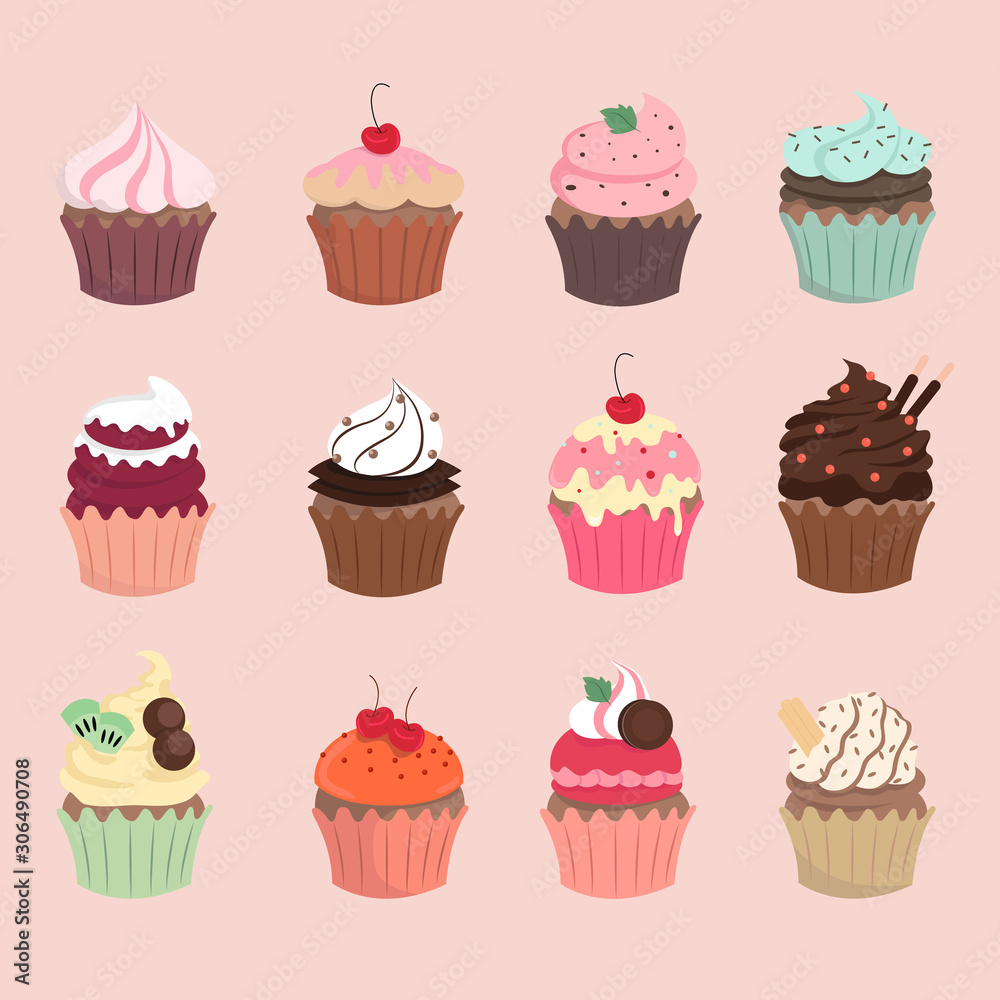 set of cupcakes set of cupcakes