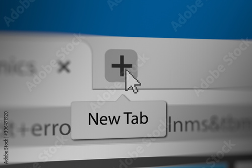 Mouse Cursor Clicking New Tab in Web Browser