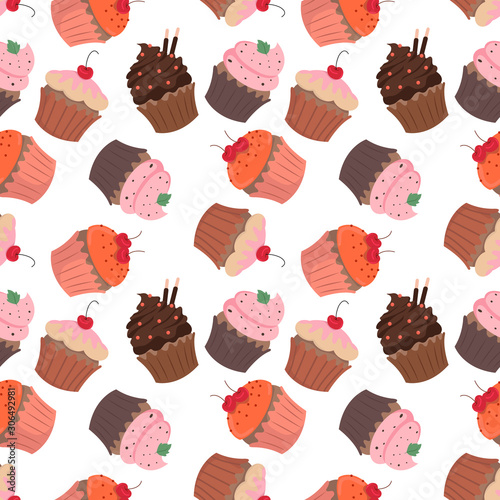 Background sweet cupcake and cute dessert concept.
