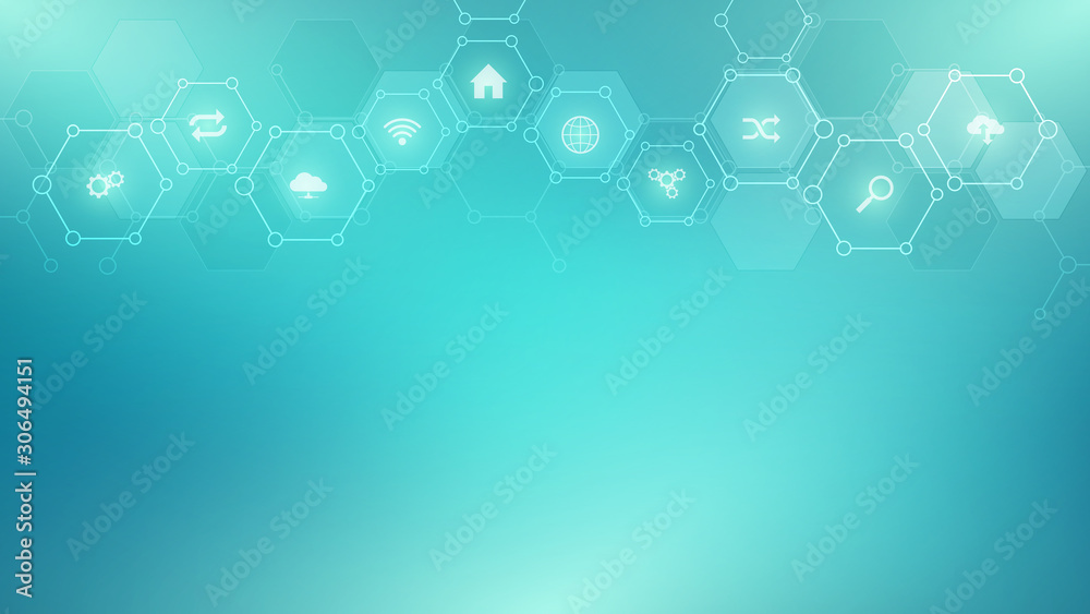 Technology background with flat icons and symbols. Concept and idea for internet of things, communication, network, innovation technology, system integration. Vector illustration. Technology background with flat icons and symbols. Concept and idea for internet of things, communication, network, innovation technology, system integration. Vector illustration.