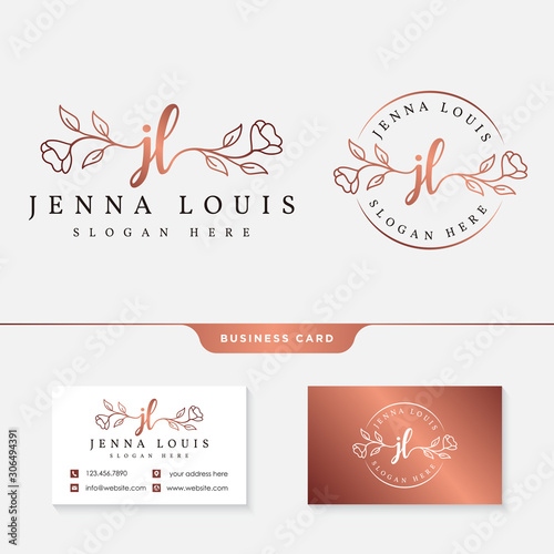 initial jl feminine logo collections template premium vector