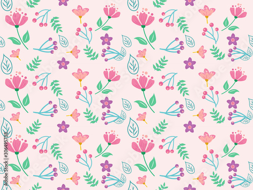 Flower pattern, Vector illustration of a beautiful floral bouqu, Ditsy floral background or wallpaper, fabric, Liberty style, covers, manufacturing, print, gift wrap.