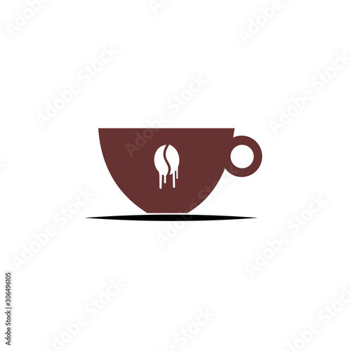 :abstract sign of cafe, vector template of cafeteria and bistro. Illustration design of monoline, minimalistic, simple logotype coffee. Vector icon cup with drink.