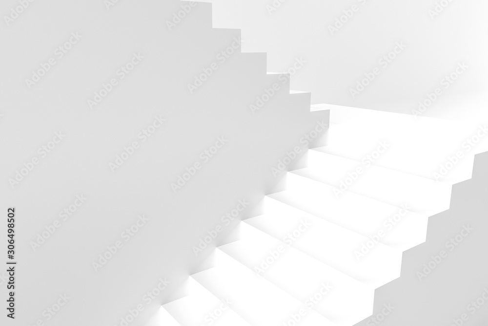 Fototapeta premium Design elements White stairs realistic illustration design with shadow on white background