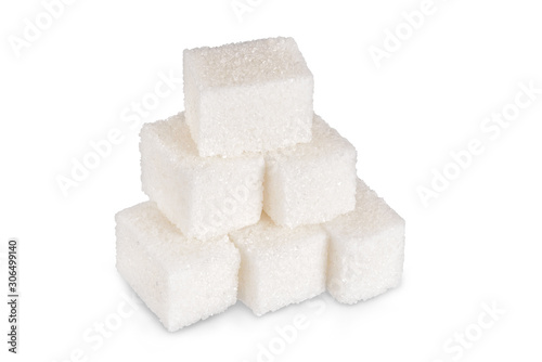 sugar cubes isolate on white background.Entire image in sharpness.