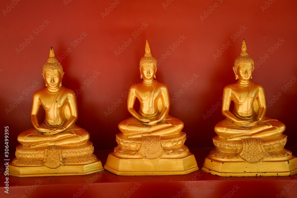close up golden buddha statue in the temple, Thailand close up golden buddha statue in the temple, Thailand