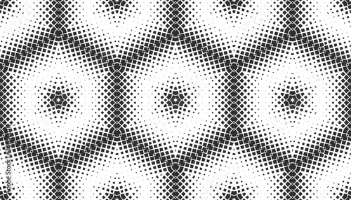Abstract seamless pattern of geometric shapes. Stars in a hexagonal grid.