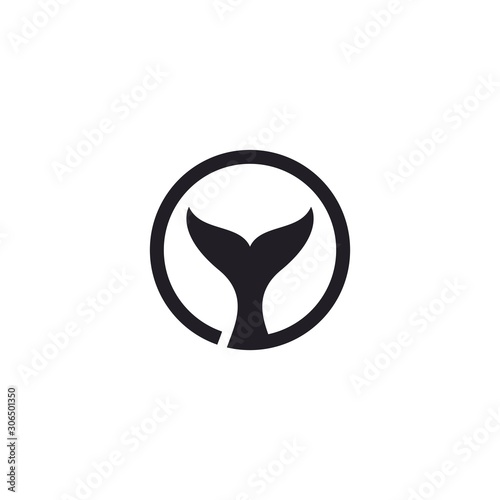 whale fin logo icon illustration