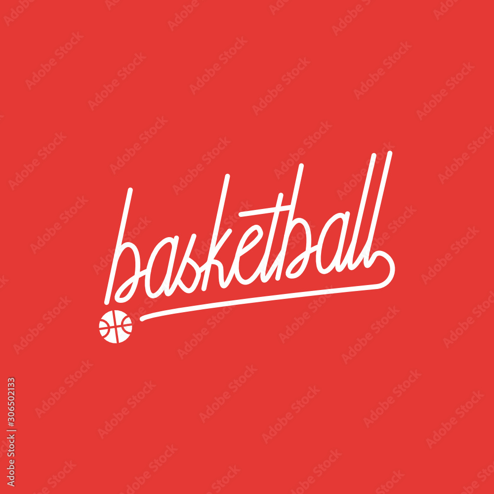 Basketball handwriting, logo, monoline, calligraphic, Vector