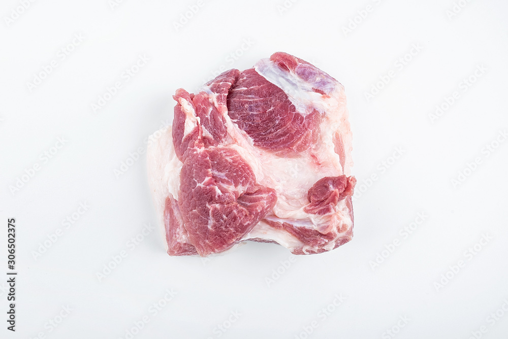 Piece of fresh pork on white background Piece of fresh pork on white background