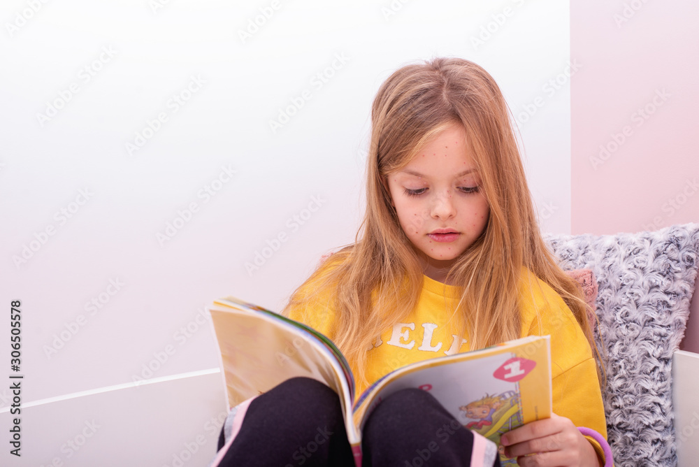 Portrait of beautiful little girl with pimples of chickenpox on her body. Portrait of beautiful little girl with pimples of chickenpox on her body.