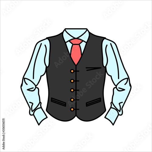 shirt with vest icon vector