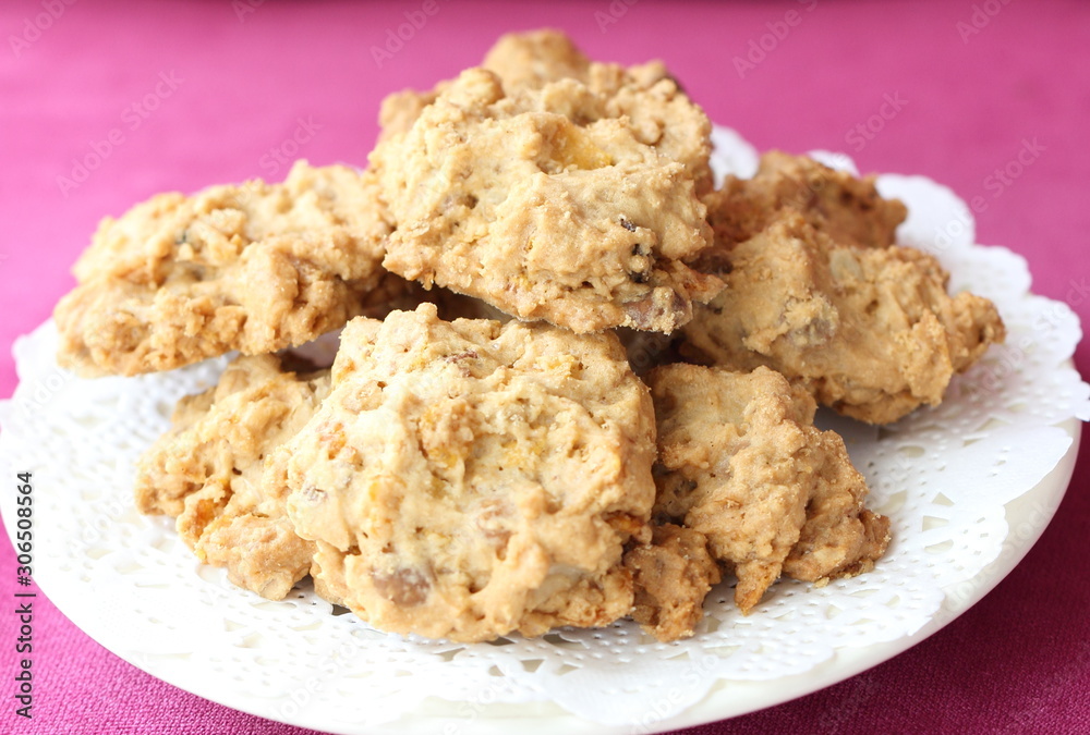 Close up homemade nutty cookies Close up homemade nutty cookies