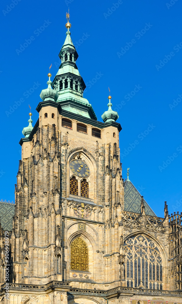 Great South Tower of St. Vitus Cathedral in Prague Castle, Prague, Czech Republic