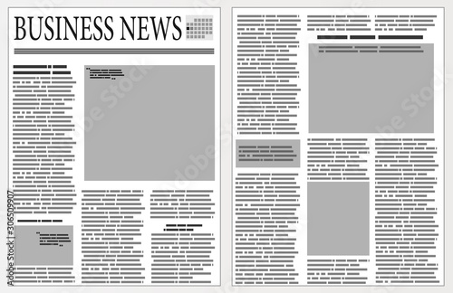 Graphical design newspaper template with infographic