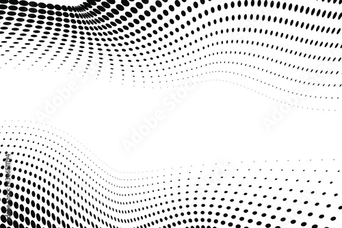 Halftone abstract dotted wave background. Twisted pattern  dot  circle. Texture for posters  sites  business cards  postcards  invitation card  labels and banners. Vector EPS 10.