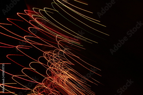 Abstract colorful light trails background.