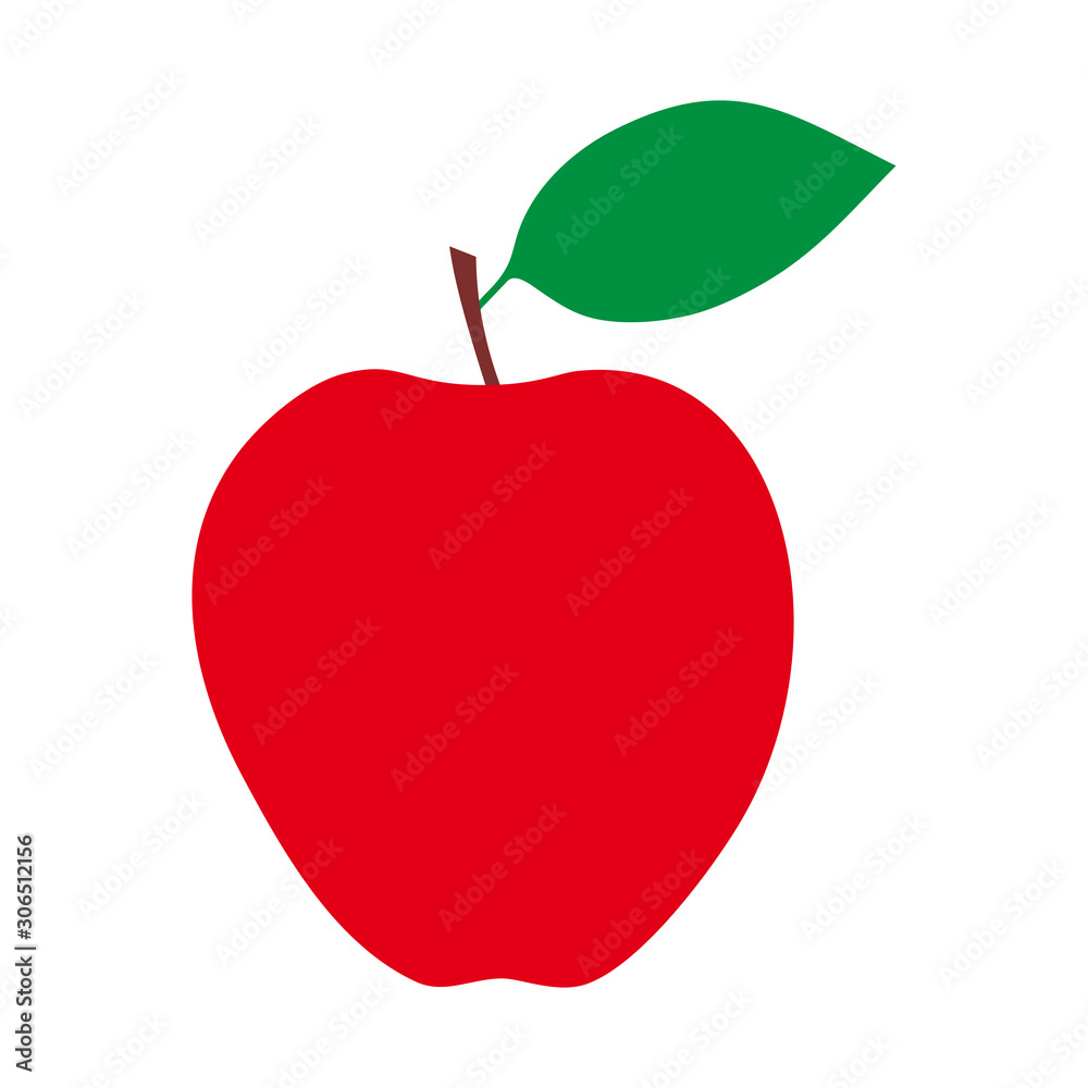 Red apple isolated on white background. Vector red apple.  Apple icon.