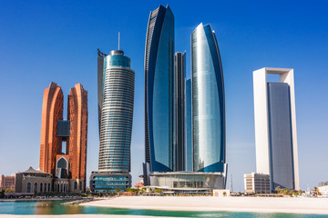 Fotobehang Abu Dhabi Etihad Towers torens Abu Dhabi  © monticellllo