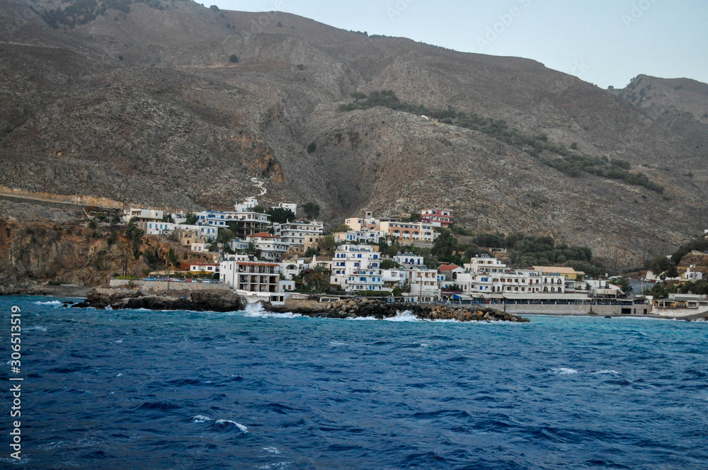 Chora-Sfakion is a village in Greece in the South of the island of Crete, on the coast of the Libyan sea, located at the end of the Imbros gorge, 74 km South of Chania.