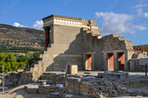 Stone ruins of the ancient city of Knossos in Crete, Greece