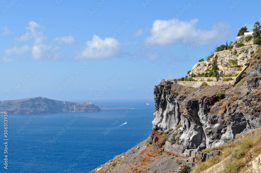 Rocks island of Santorini in the Aegean sea
